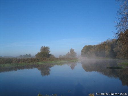 Holzklappbrücke an der Trebel