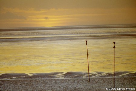 Sonnenuntergang über dem Wattenmeer