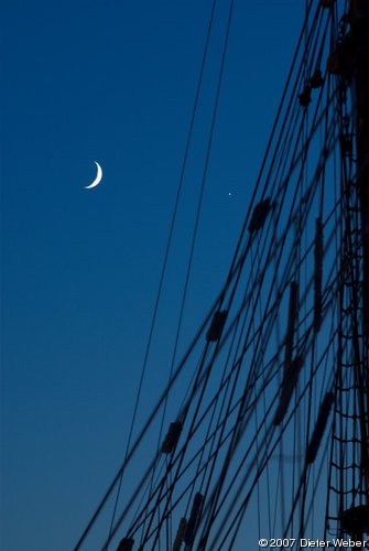 Mond und Venus